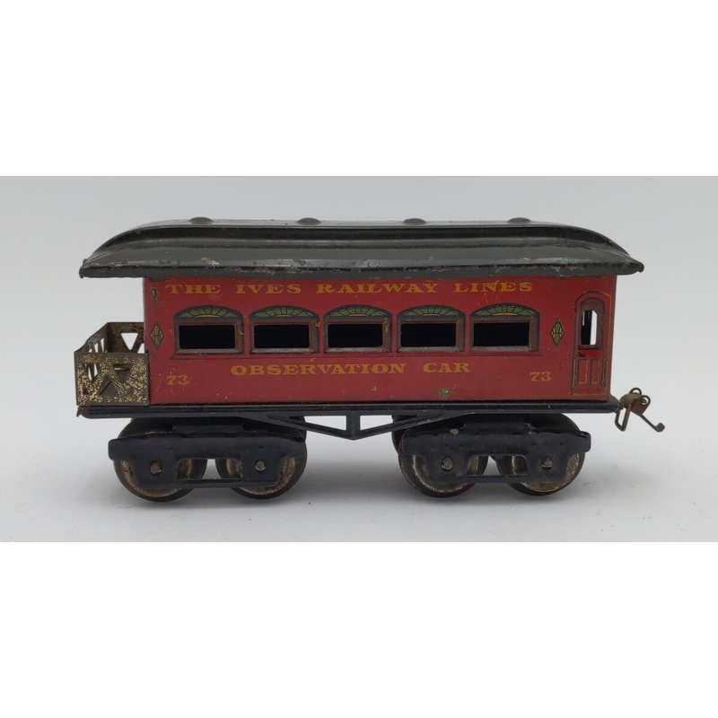 Ives 73 Vintage O Red Observation Car