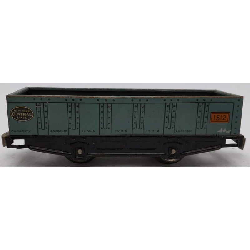 Lionel 1512 Vintage O New York Central Tinplate Gondola EX