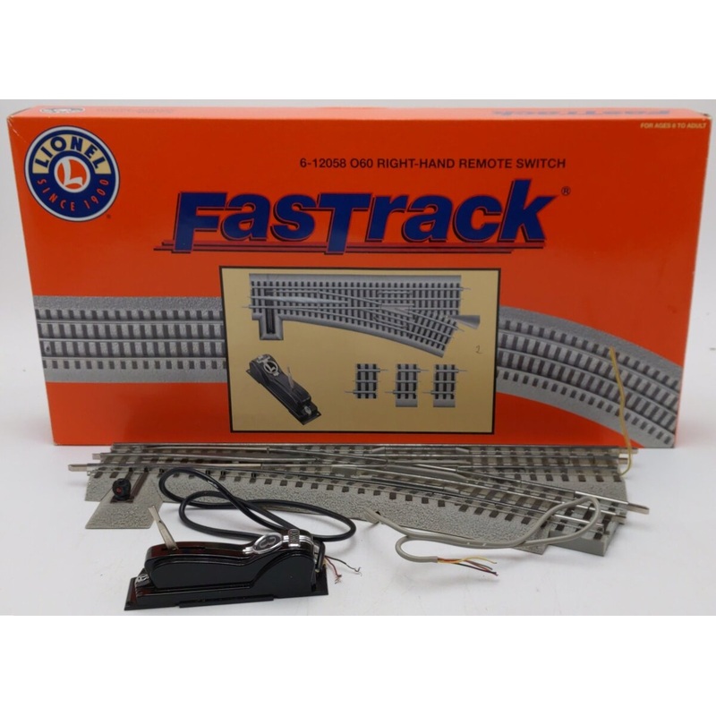 Lionel 6-12058 O O60 FasTrack Right Hand Remote Control Switch Turnout EX/Box
