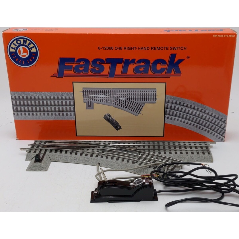 Lionel 6-12066 O Gauge O48 Right Hand Remote-Control 30 FasTrack Switch Turnout EX/Box