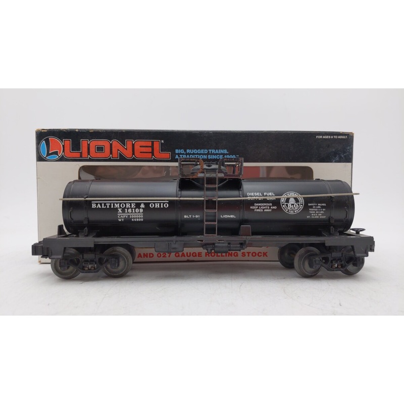 Lionel 6-16109 O Gauge Baltimore & Ohio Black Single Dome Tank Car #16109 EX/Box