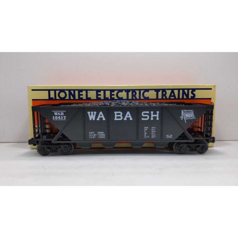 Lionel 6-16417 O Gauge Wabash 4-Bay Covered Hopper with Coal Load LN/Box
