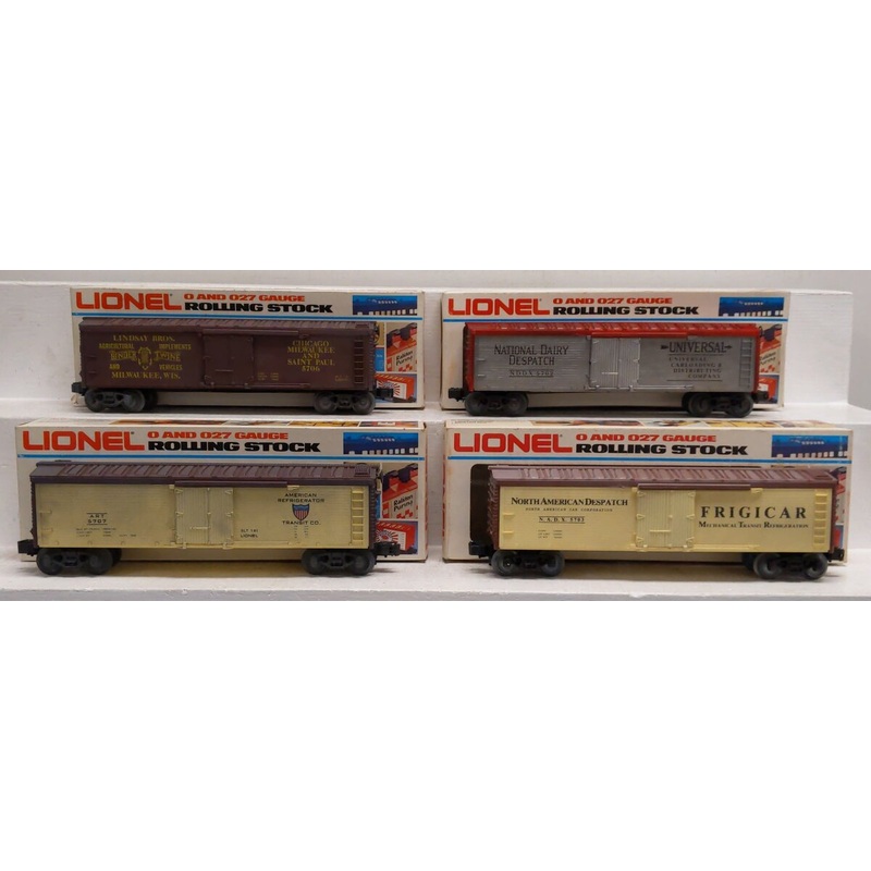 Lionel Assorted O Reefer Cars [4]: 5702, 5703, 5706, 5707 EX/Box
