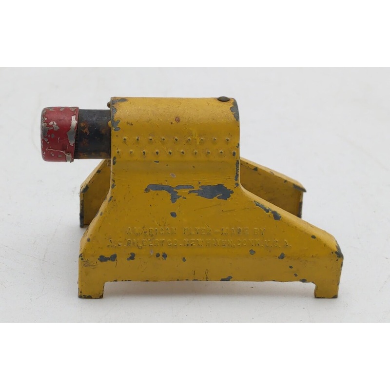 American Flyer PA9717 Vintage O End-Of-Track Yellow Die-Cast Bumper VG