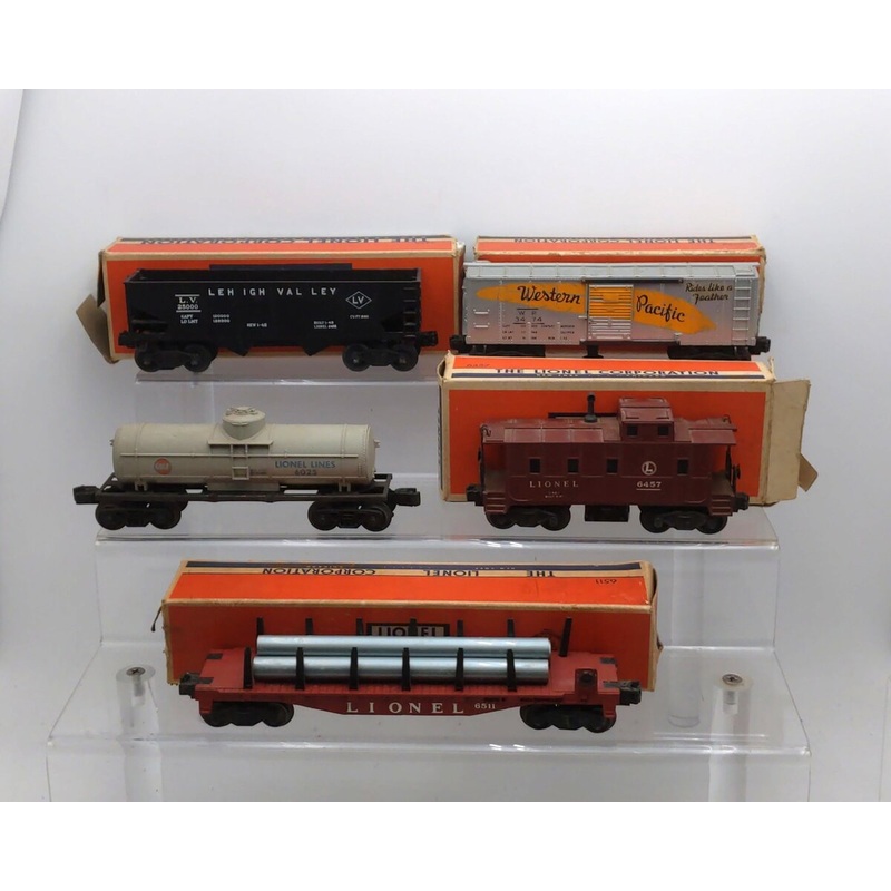 Lionel Vintage O Gauge Postwar Freight Cars: 2456, 3474, 6025, 6457, 6511 [5] VG
