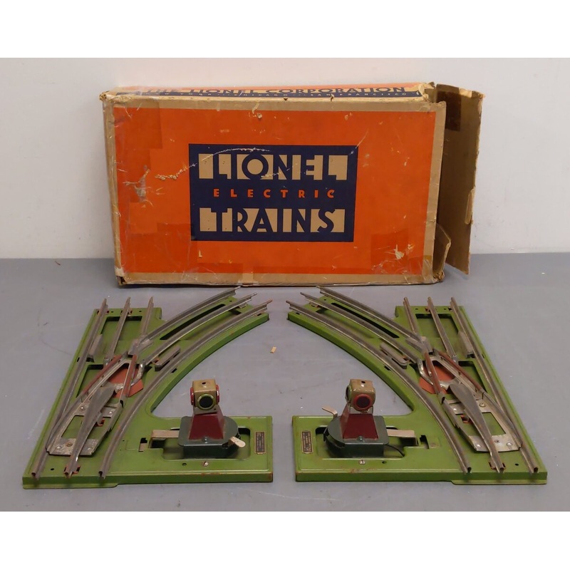 Lionel 210 Vintage Standard Gauge Left Hand and Right Hand Switches (Pair) VG/Box