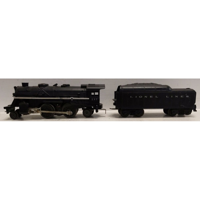 Lionel 237 Vintage O 2-4-2 Plastic Scout Steam Locomotive W/ Lionel LinesTender VG