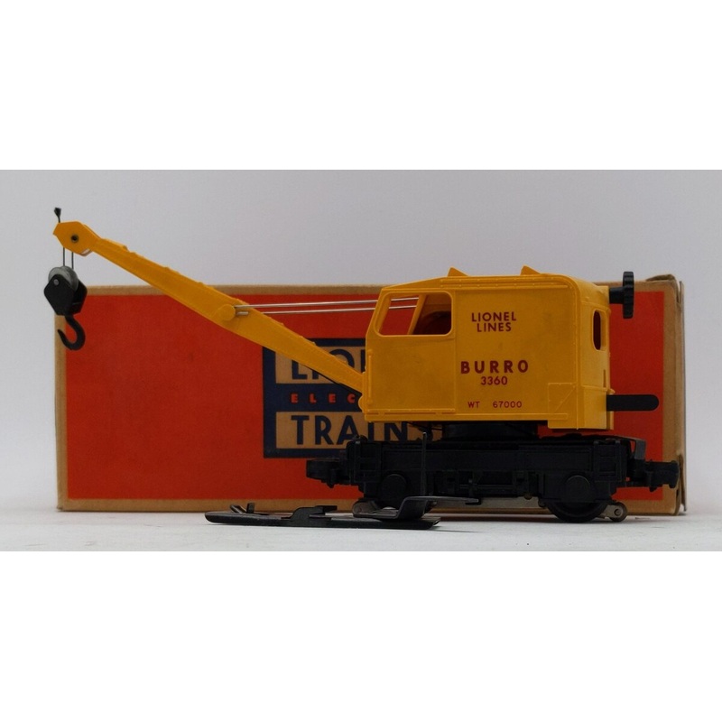 Lionel 3360 Vintage O Gauge Postwar Operating Burro Crane Car VG/Box