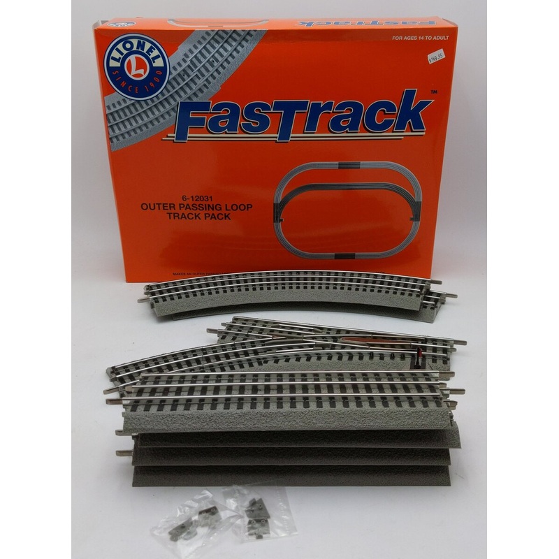 Lionel 6-12031 O27 Outer Passing Loop FasTrack Add-On Pack Incomplete EX/Box