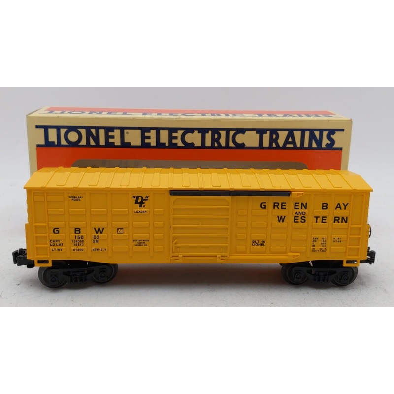 Lionel 6-15003 O Gauge Green Bay & Western Waffle-Side Boxcar EX/Box