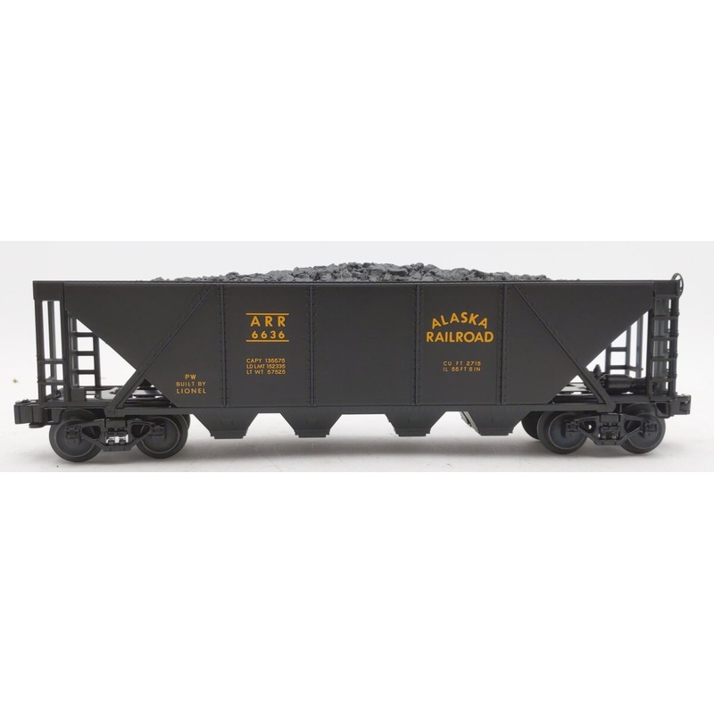 Lionel 6636 Vintage O Alaska Quad Hopper w/Coal Load LN