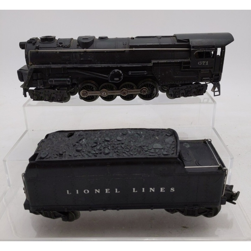 Lionel 671 Vintage O 6-8-6 Die-Cast Steam Turbine Locomotive w/671W Tender VG