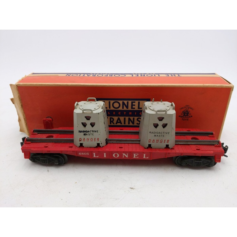 Lionel 6805 Vintage O Radioactive Atomic Disposal Flatcar VG/Box