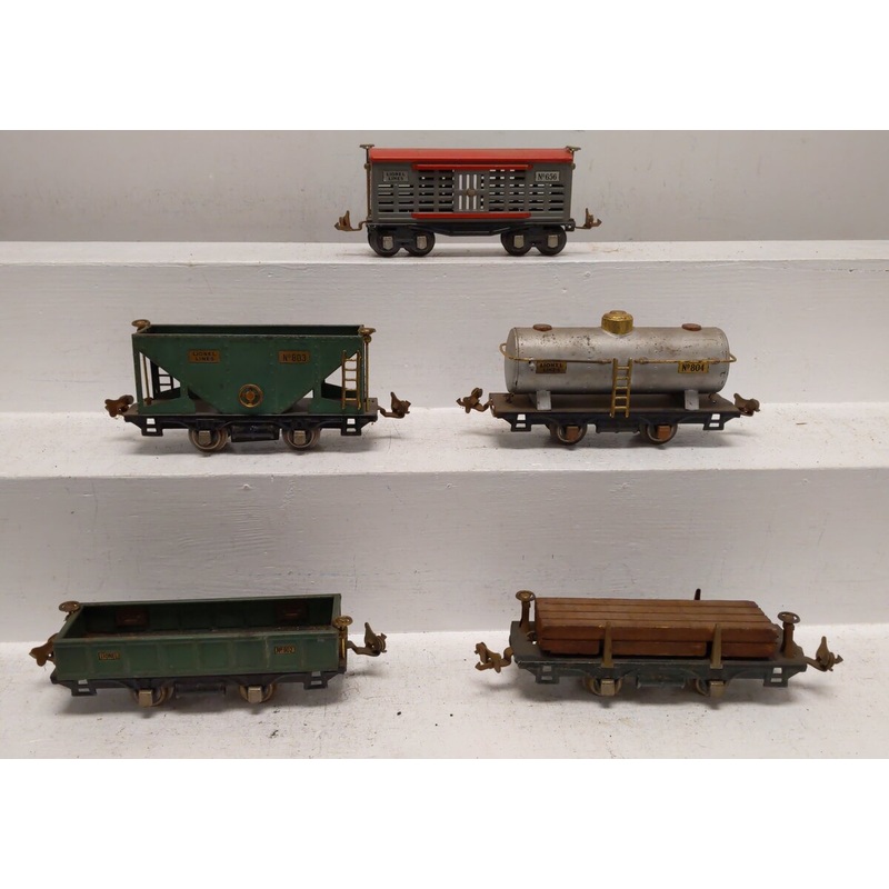 Lionel Vintage O Prewar Freight Cars: 656, 831, 902, 803, 804 [5]