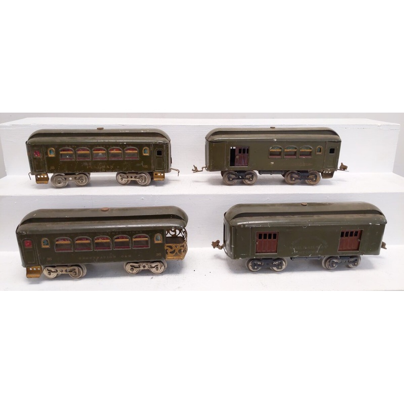 Lionel Vintage Standard Prewar Pullman Passenger Cars: Baggage, RPO, 36, 35, [4]