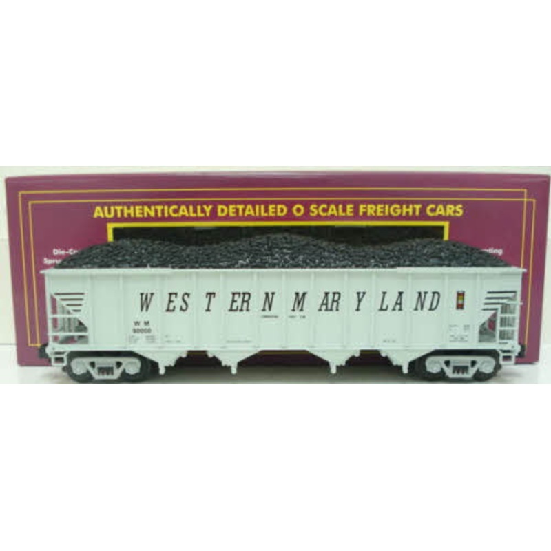 MTH 20-97402 O Gauge Western Maryland 4-Bay Hopper W/Coal Load #90000 LN/Box