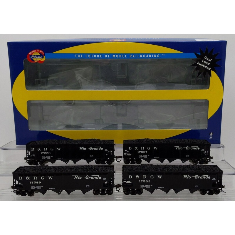 Athearn ATH72718 HO Scale D&RGW 40′ 4-Bay Hopper Set LN/Box