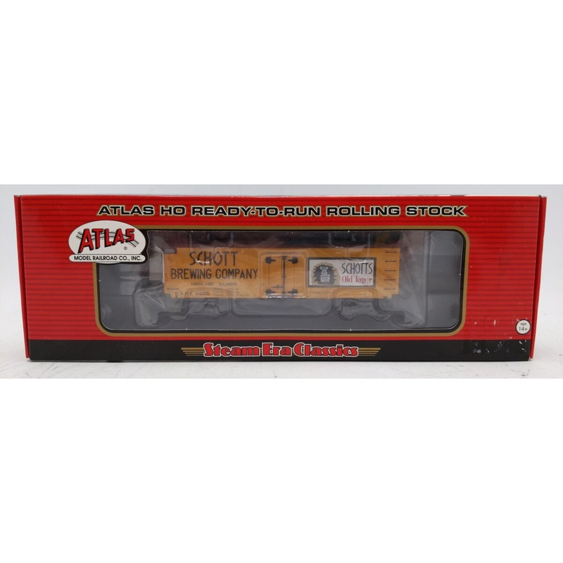 Atlas 20002711 HO Schott Brewing Company 36′ Wood Reefer (Old Lager) #9905 MT/Box