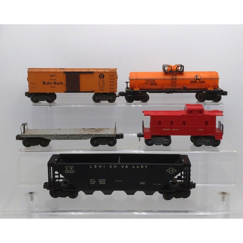 Lionel Vintage O Gauge Postwar Freight Cars: 1007, 2411, X2454, 6315, 6436-1 [5] VG