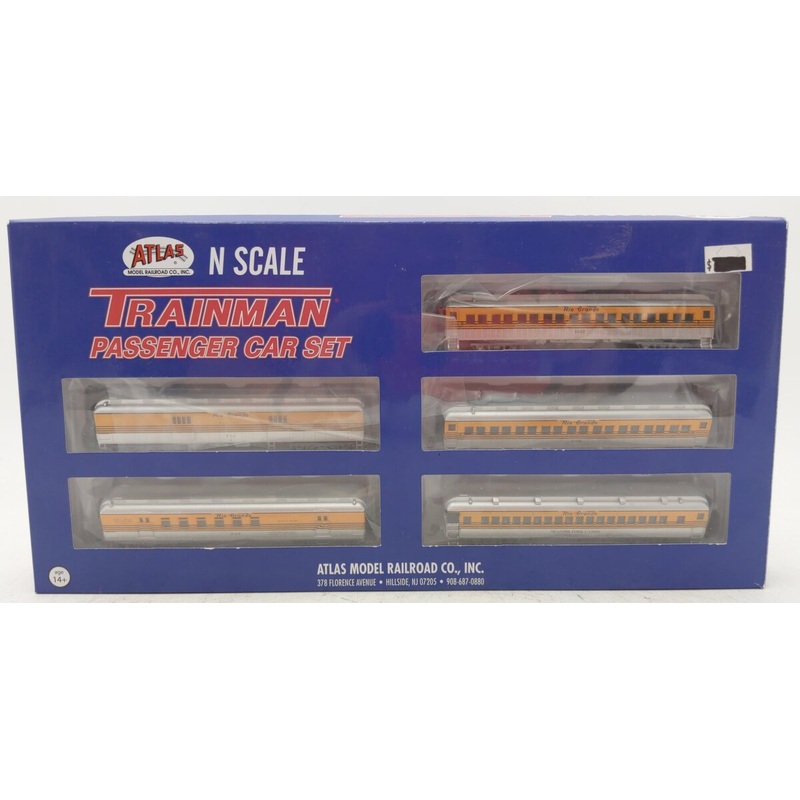 Atlas 50004249 N Rio Grande Trainman ACF 60′ Passenger Cars (Pack of 5) NIB