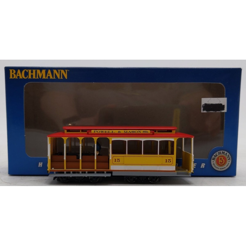 Bachmann 60538 HO Yellow and Red Cable Car with Grip Man EX/Box
