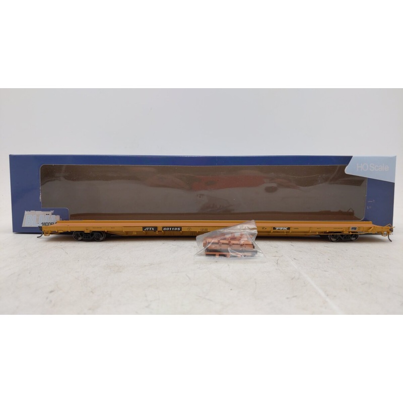 BLMA Models 51035 HO ACF F89-J 89′ Flatcar w/Bulk/Pipe Riser Details #601195 EX/Box