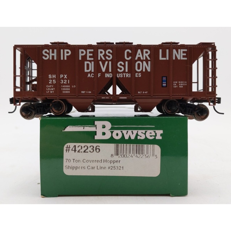 Bowser 42236 HO Shippers Car Line 70 Ton 2 Bay Hopper Car #25321  LN/Box