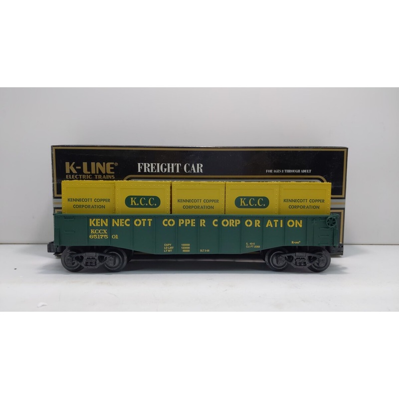 K-Line K651-7501 O Kennecott Copper Corporation Gondola w/Crates LN/Box