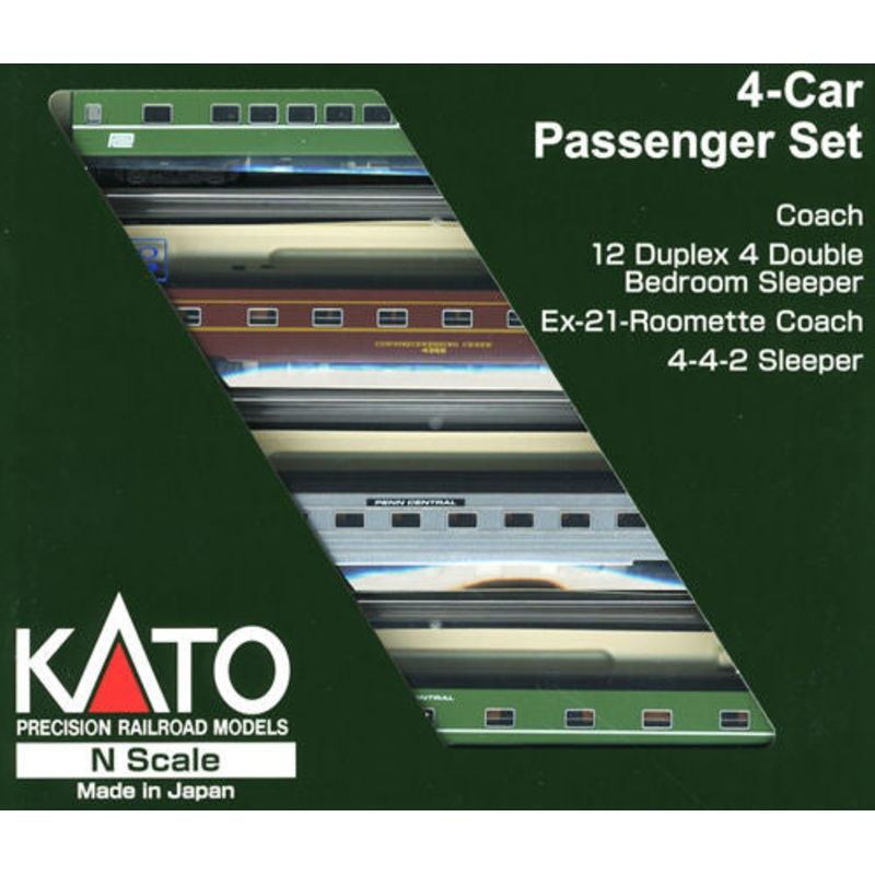 Kato 106-3521 N Penn Central 4-Car Passenger Set LN/Box
