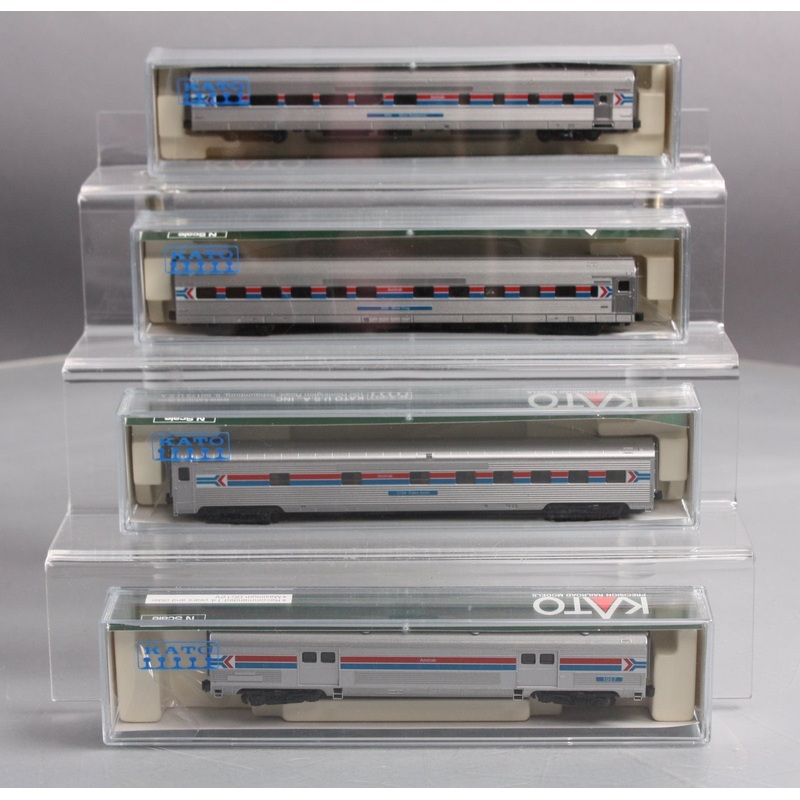 Kato 106-3522 N Scale Amtrak Phase I 4-Car Passenger Set LN/Box