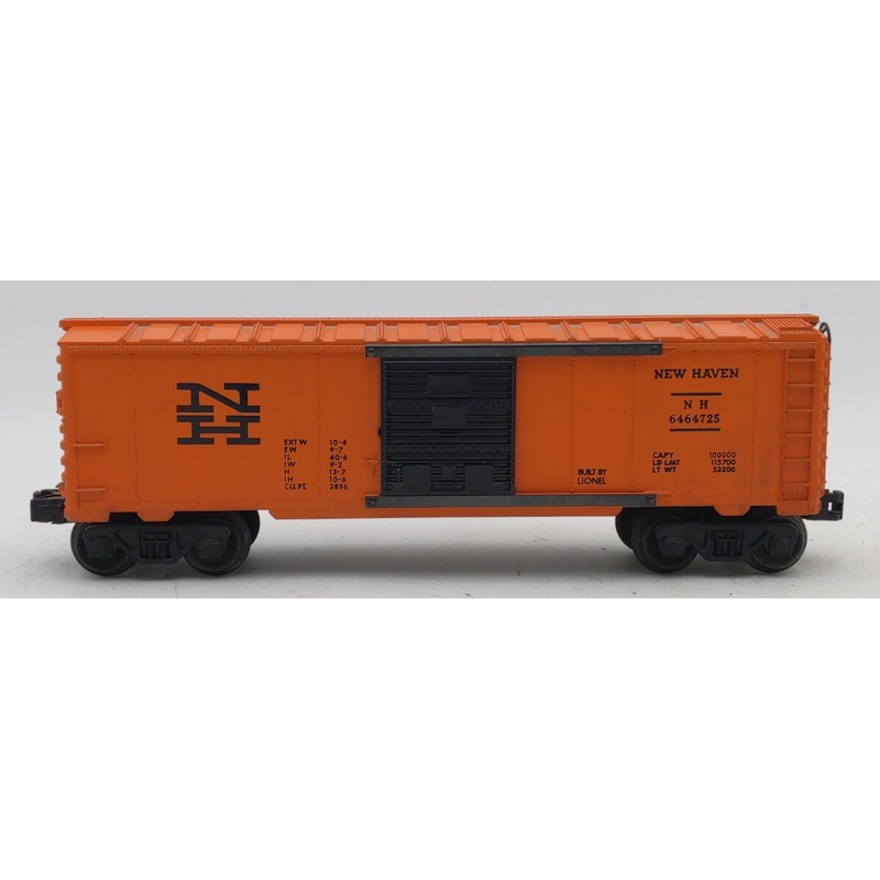 Lionel 6464-725 Vintage O New Haven Orange Boxcar-Type II w/Gloss Black Letters EX