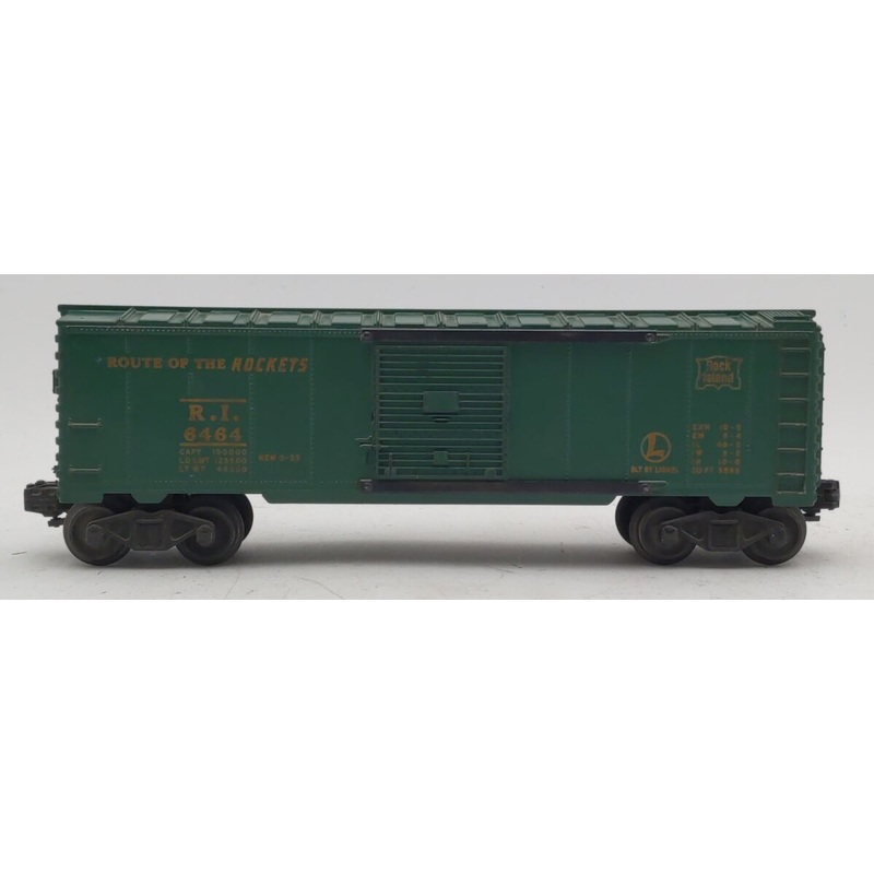 Lionel 6464-75 Vintage O Rock Island Boxcar – Type I w/Flat Painted Body VG