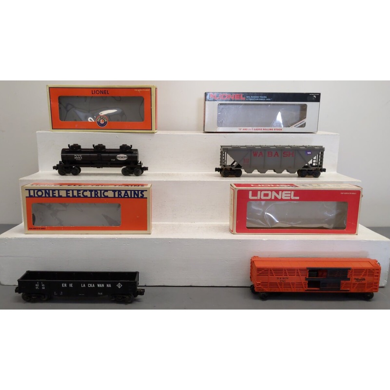 Lionel O Scale Assorted Freight- Gondola, Tanker, Boxcar, & Hopper [4] EX/Box