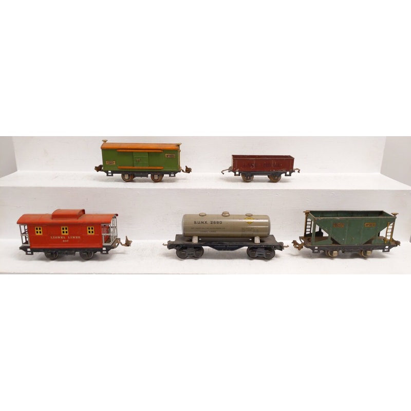 Lionel O Vintage Prewar Freight Cars: 2680, 807, 805, 803 [5] VG