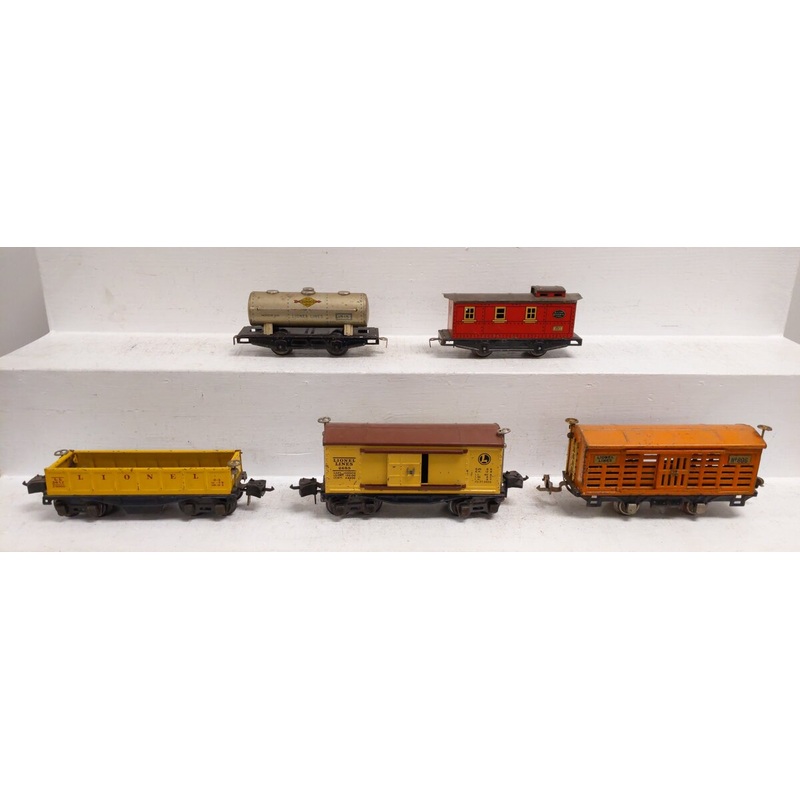 Lionel Vintage O Assorted Freight Cars: 2655, 1517, 806, 3652, 1515 [5] VG