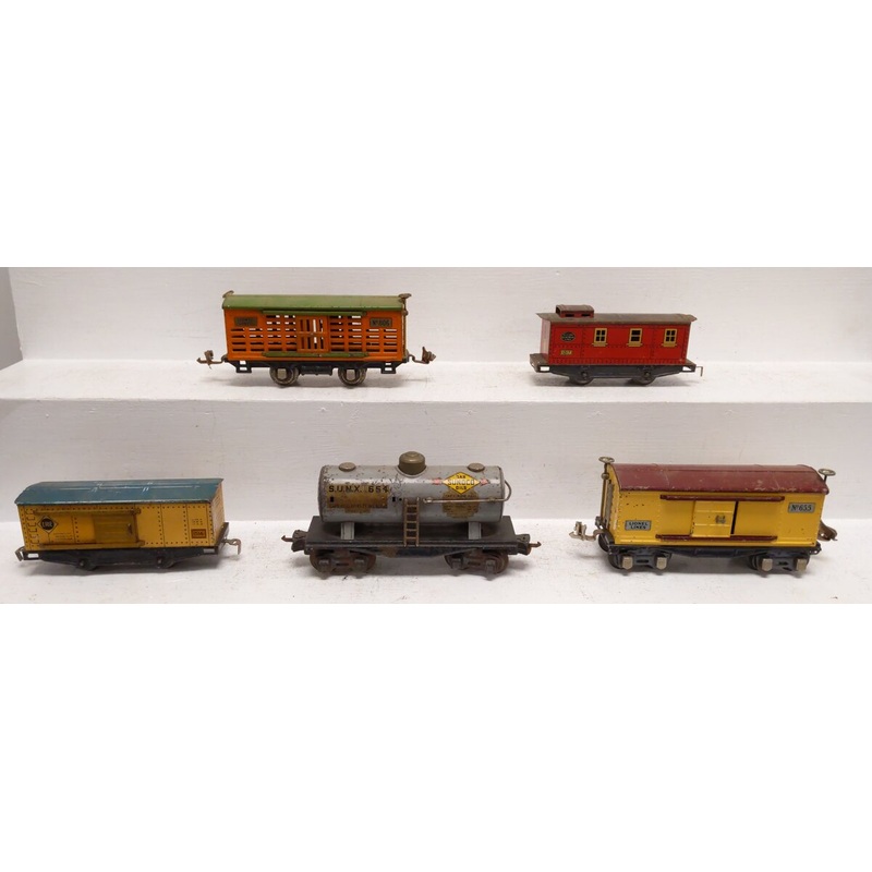 Lionel Vintage O Prewar Freight Cars: 654, 1514, 655, 1517, 806 [5]