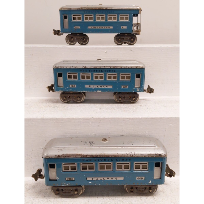 Lionel Vintage O Prewar Tinplate Passenger Cars: 609, 611 [3]
