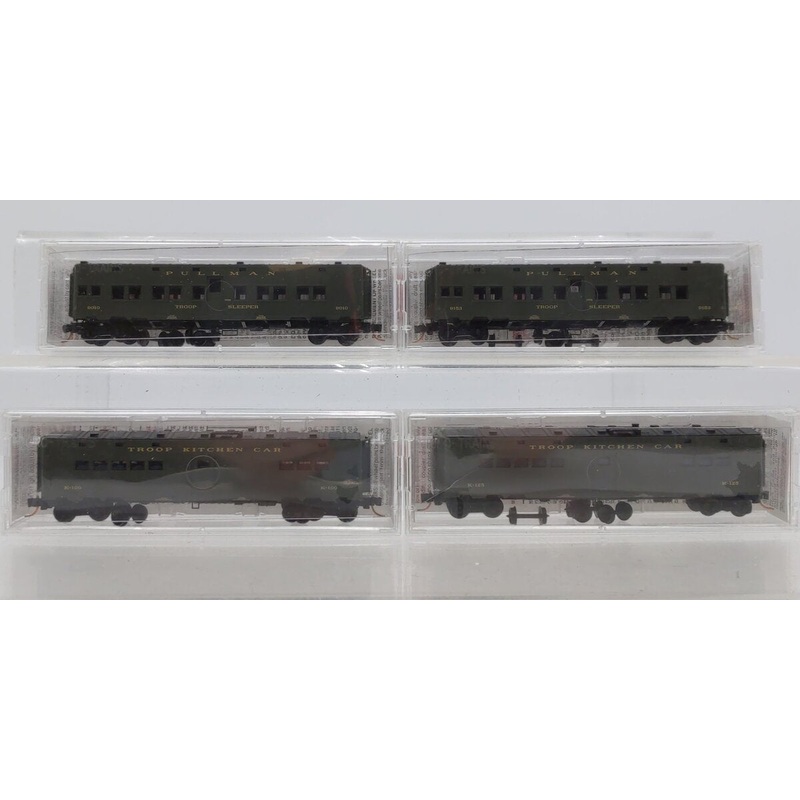 Micro-Trains N US Army & Office of Defense Troop Sleeper & Troop Kitchen Cars[4] LN/Box