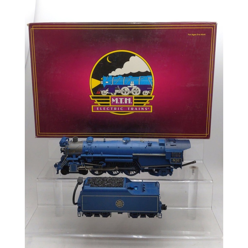 MTH 20-3255-1 O Gauge Jersey Central 4-6-2 Steam Locomotive & Tender w/PS2 #831 EX/Box