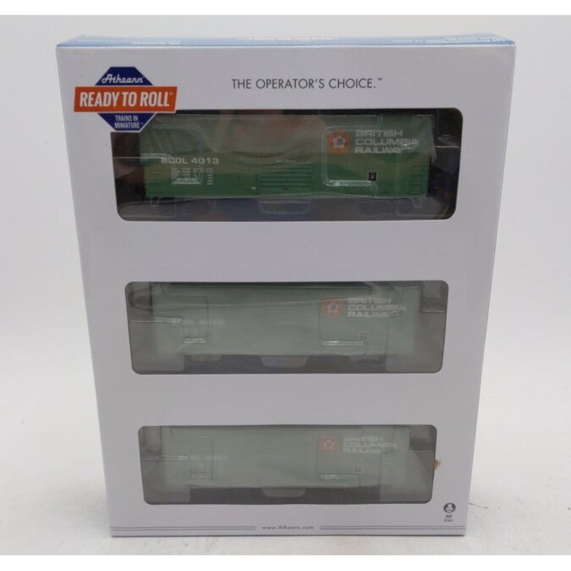 Athearn 67475 HO Scale British Columbia Railway RTR 40′ Modernized Boxcar (3) MT/Box