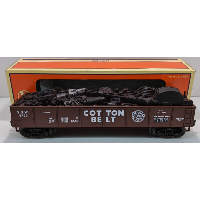 Lionel 6-17408 O Gauge Cotton Belt Gondola with Scrap Load LN/Box