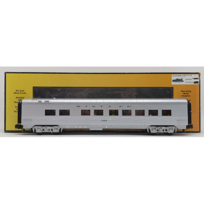 MTH 30-67704 O Gauge Santa Fe 2-Car 60′ Streamlined Sleeper/Diner Passenger Car EX/Box