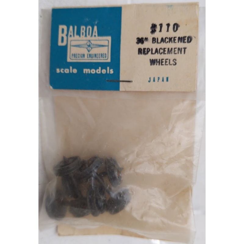 Balboa 110 HO Scale 36 Blackened Replacement Wheels (Pack of 4)