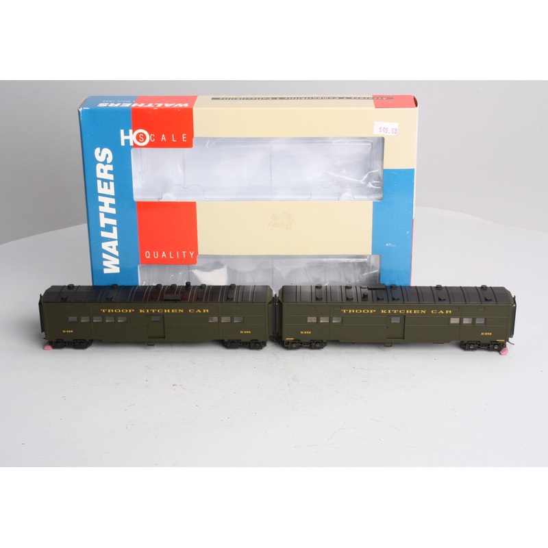 Walthers 932-24181 HO ACF Troop Kitchen Cars #K-252 & K-499 (Set of 2) NIB