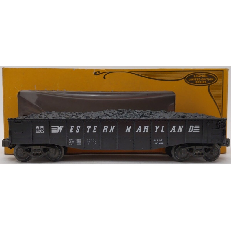 Lionel 6-6202 O Gauge Western Maryland Gondola with Coal Load EX/Box