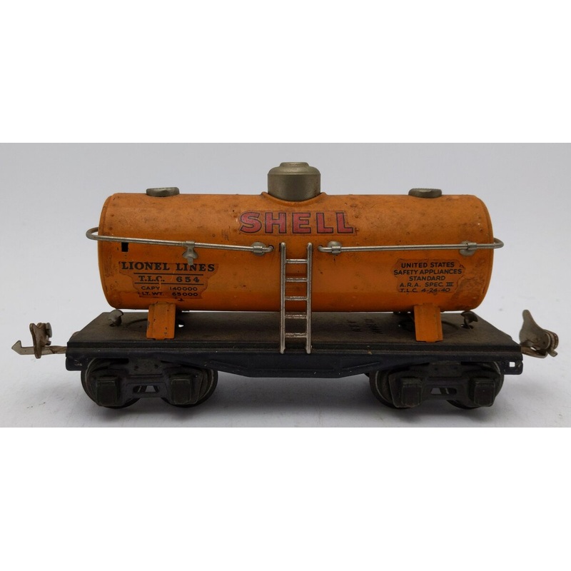 Lionel 654 Vintage O Tinplate Single Dome Tank Car VG