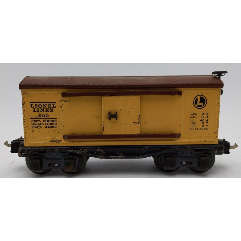 Lionel 655 Vintage O Tinplate Boxcar- Type l V EX