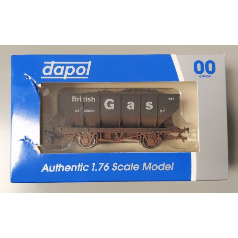 Dapol 4F-034-102 OO Gauge British Gas 21 Ton Hopper Car w/ Coal Load #147 LN/Box