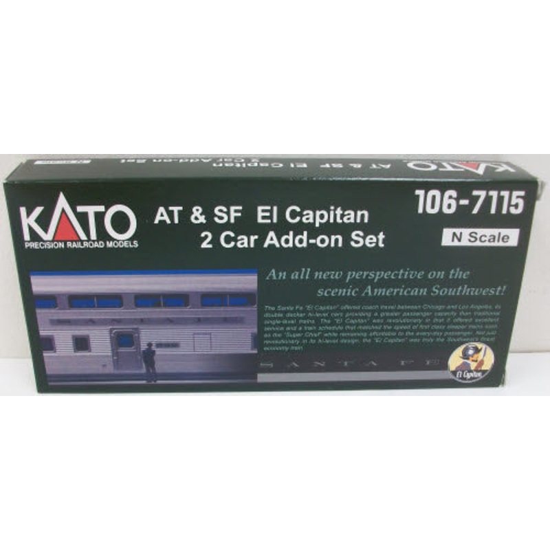 Kato 106-7115 N Scale Santa Fe El Capitan 2-Car Add-On Set LN/Box