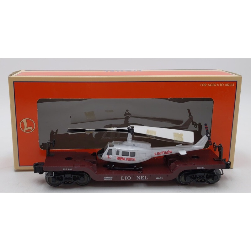 Lionel 6-16968 O Gauge Aviation Flatcar with Ertl Helicopter #6461 LN/Box